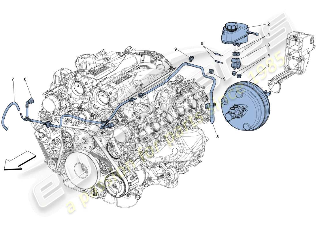 ferrari gtc4 lusso t (rhd) servo brake system parts diagram