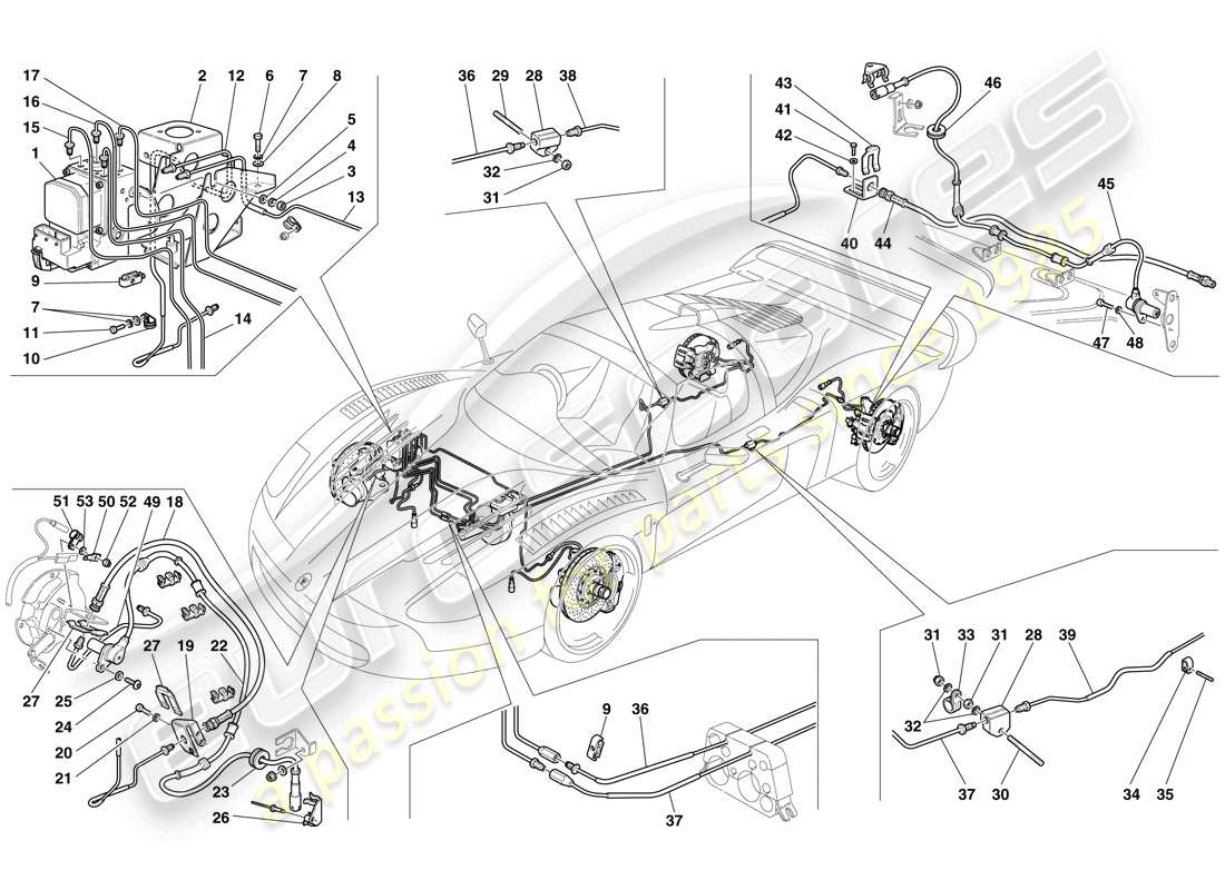 maserati mc12 braking system parts diagram