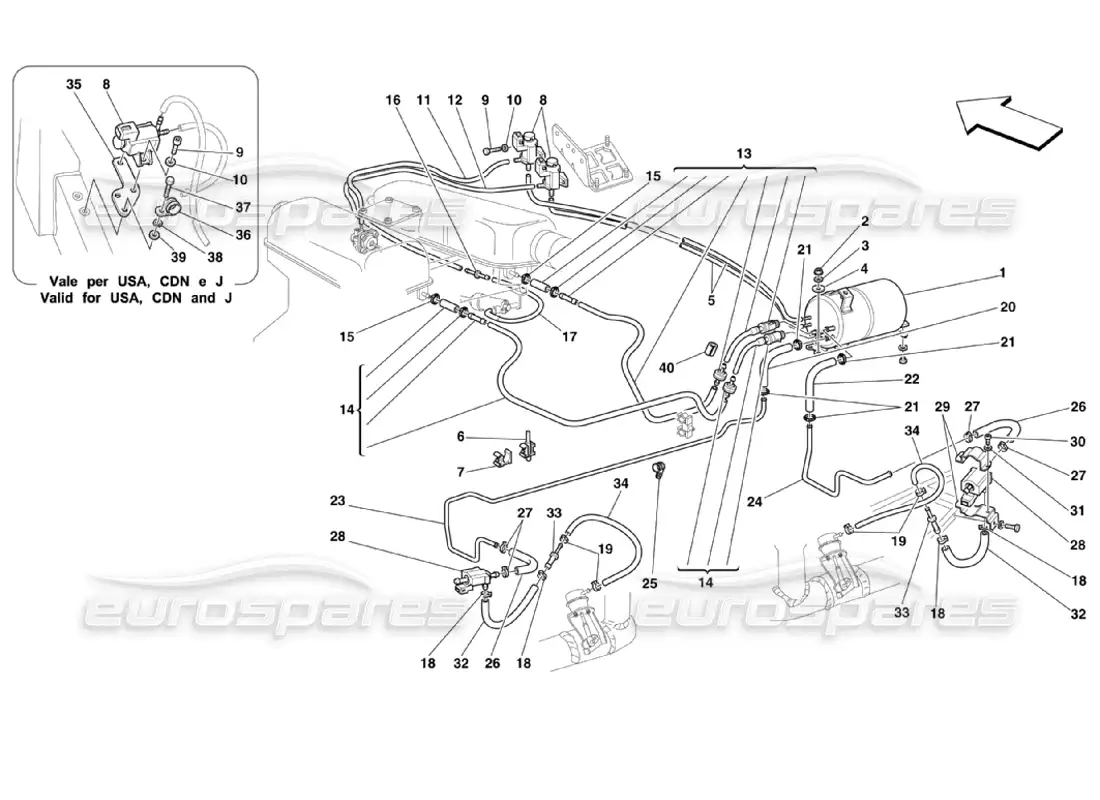 ferrari 360 challenge stradale pneumatics actuator system parts diagram