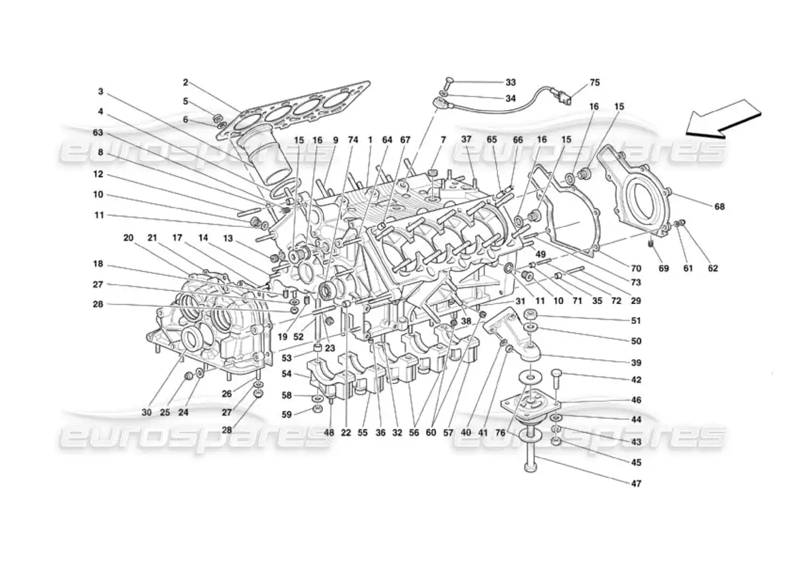 ferrari 360 challenge (2000) crankcase parts diagram