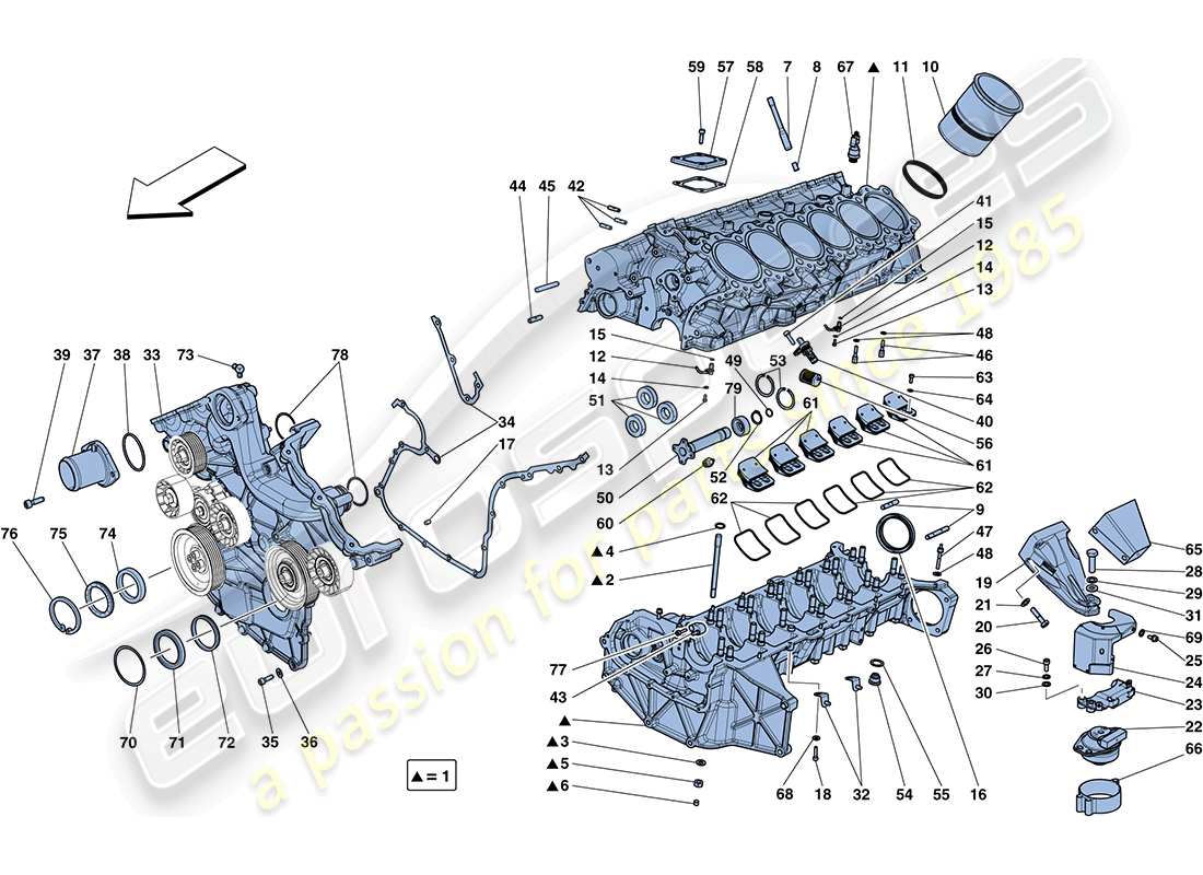 ferrari ff (europe) crankcase part diagram