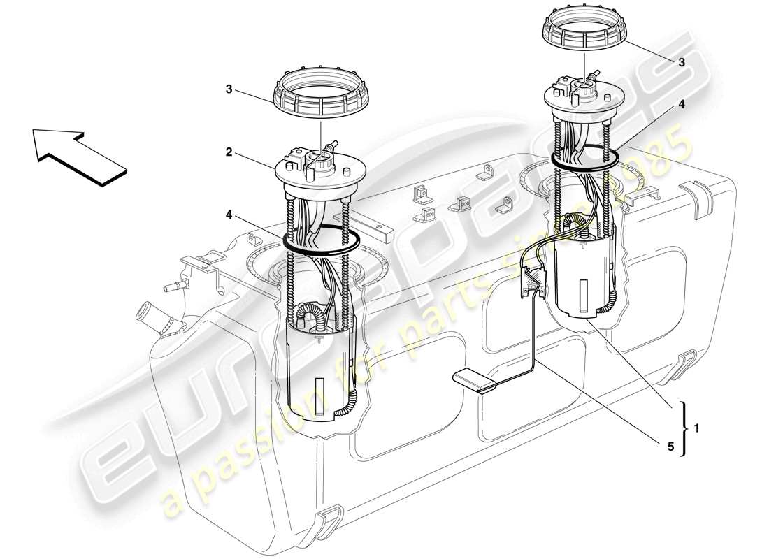 ferrari 612 sessanta (rhd) fuel pump parts diagram