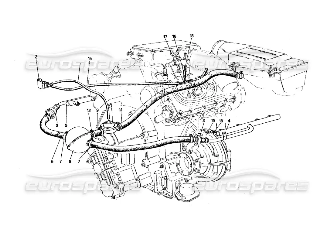 ferrari 328 (1985) air injection (for ch version) parts diagram