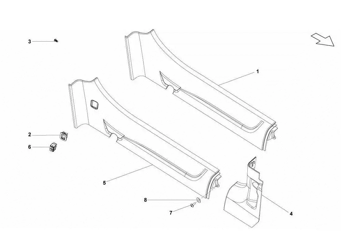 lamborghini gallardo lp570-4s perform inner side member parts diagram