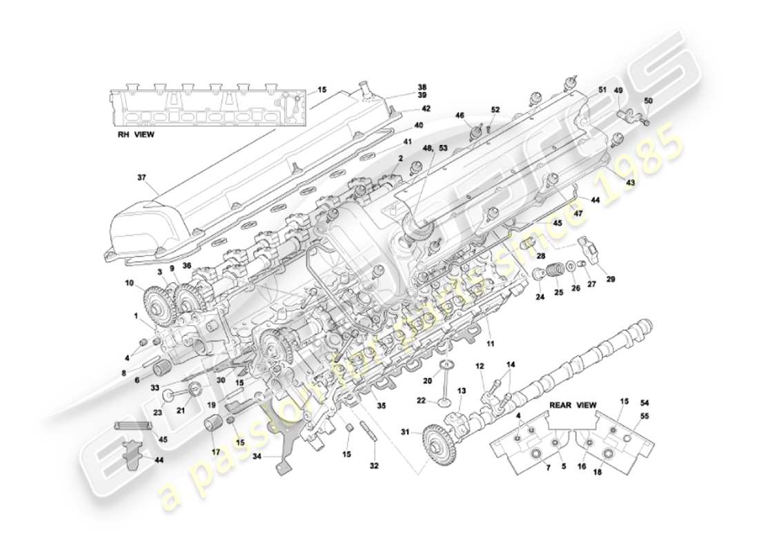aston martin vanquish (2007) cylinder heads part diagram