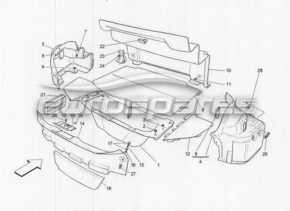maserati grancabrio mc centenario trunk carpets parts diagram