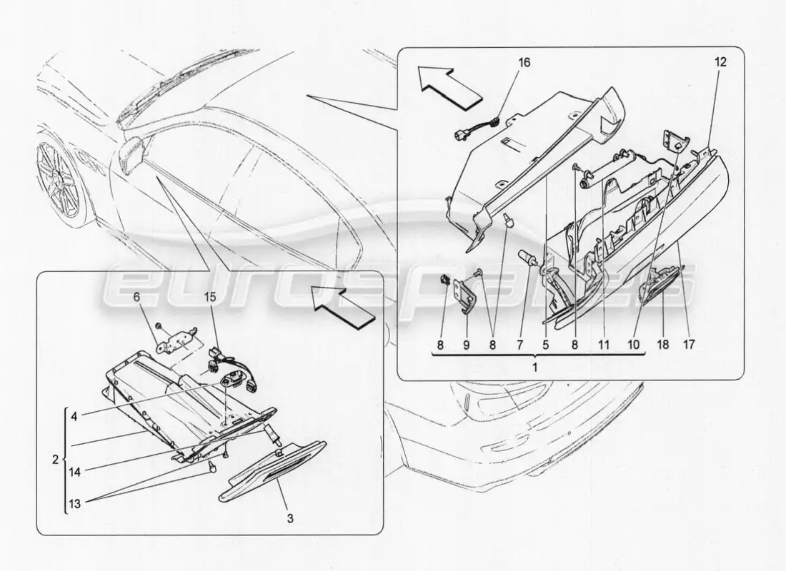 maserati qtp. v8 3.8 530bhp auto 2015 dashboard unit part diagram