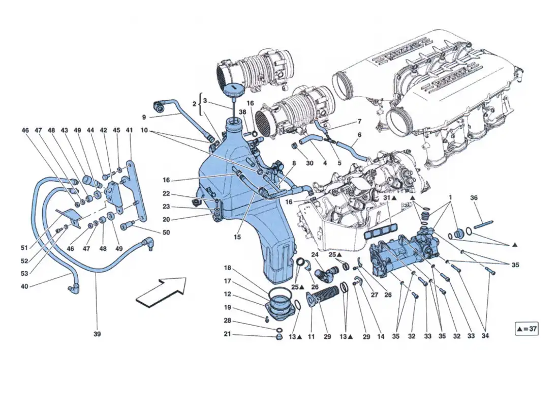 ferrari 458 challenge lubrication system - tank, pump and filter parts diagram