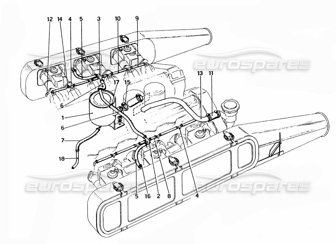 ferrari 365 gtc4 (mechanical) vacum tank - revision part diagram