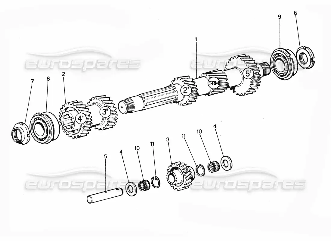 ferrari 365 gtc4 (mechanical) primary gears parts diagram
