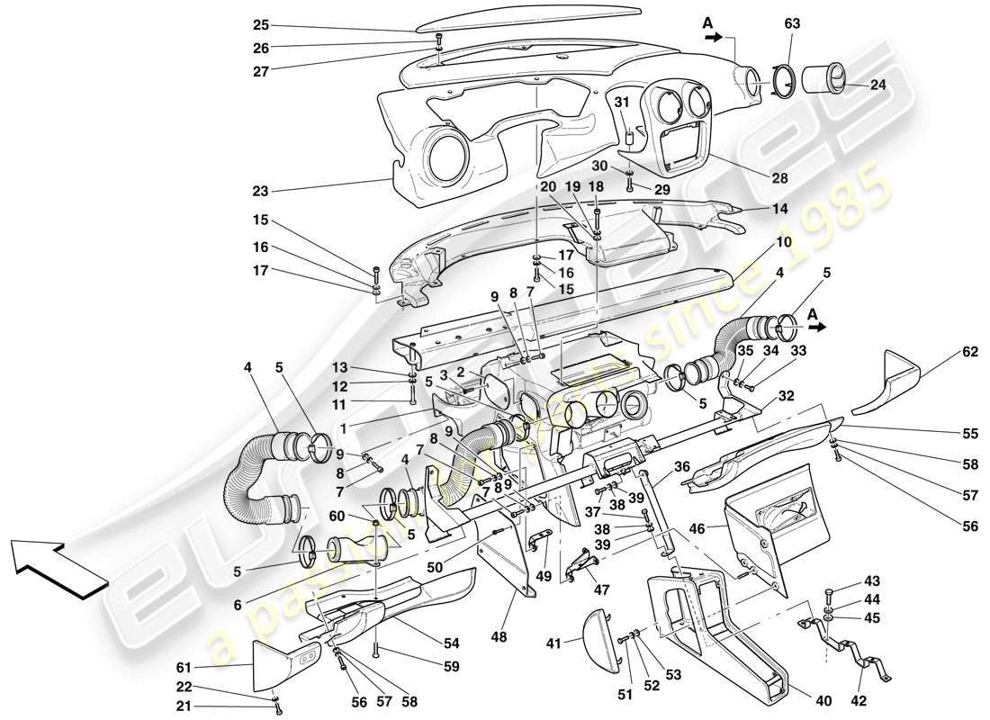 maserati mc12 dashboard parts diagram