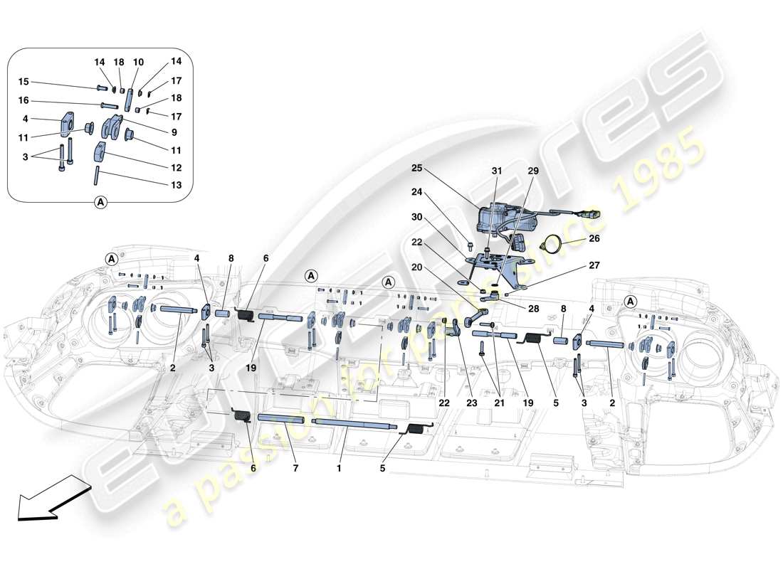 ferrari 812 superfast (usa) rear active aero part diagram