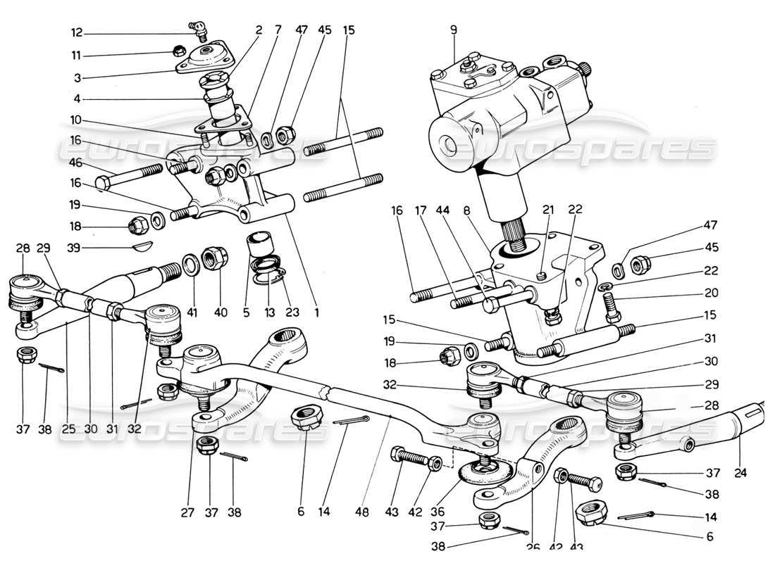 a part diagram from the ferrari 365 gtc4 (mechanical) parts catalogue