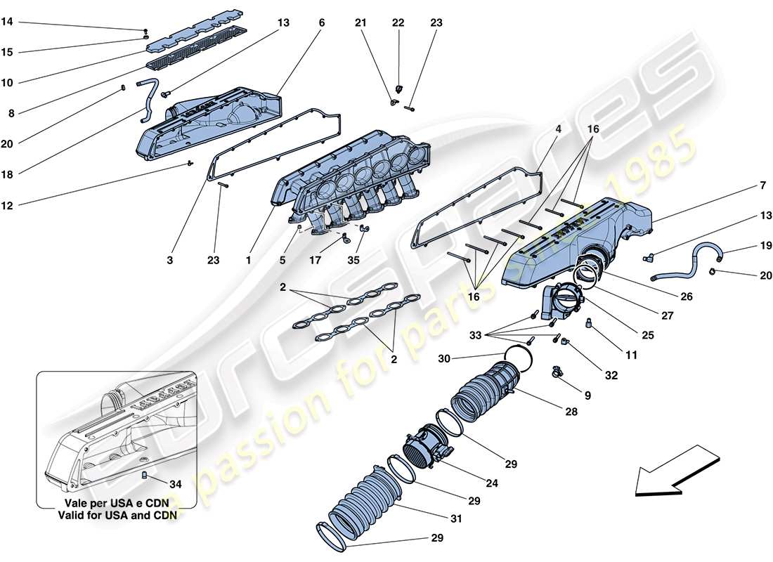 a part diagram from the ferrari ff (usa) parts catalogue