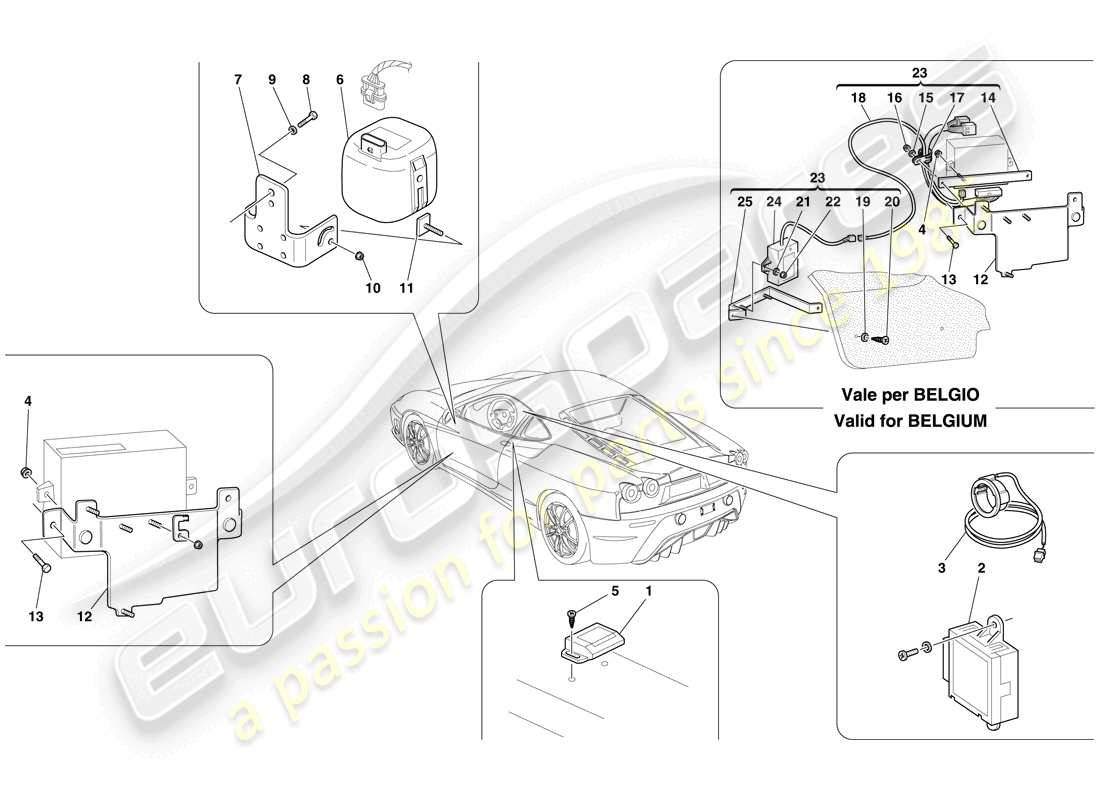 a part diagram from the Ferrari F430 Scuderia (USA) parts catalogue