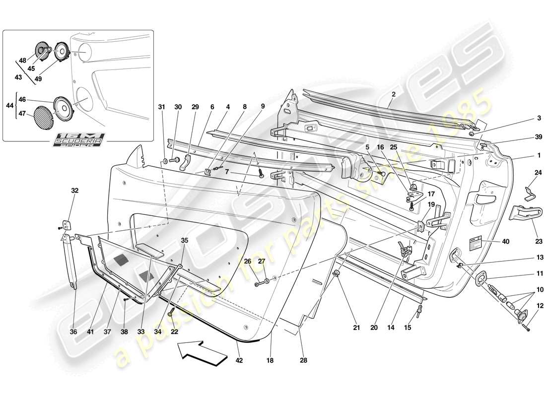 a part diagram from the Ferrari F430 Scuderia (USA) parts catalogue