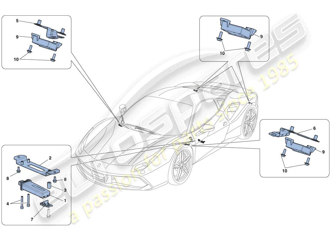 a part diagram from the ferrari 488 gtb (europe) parts catalogue