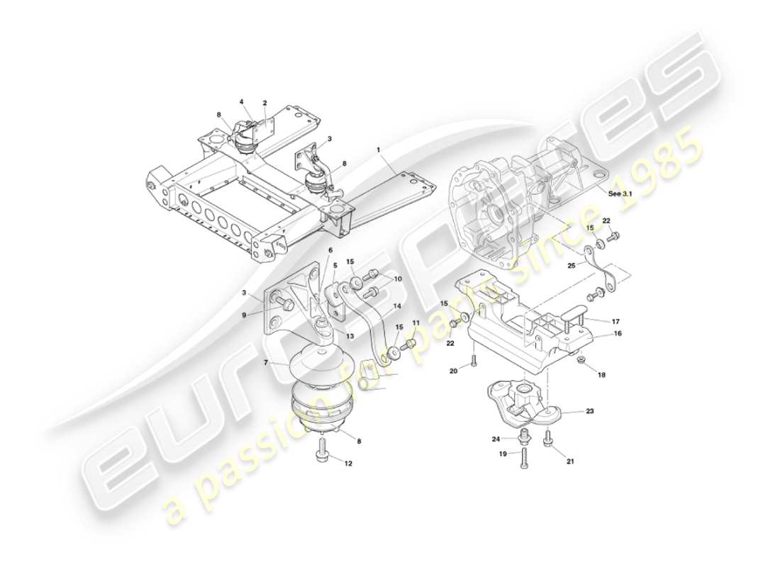 a part diagram from the aston martin vanquish (2005) parts catalogue
