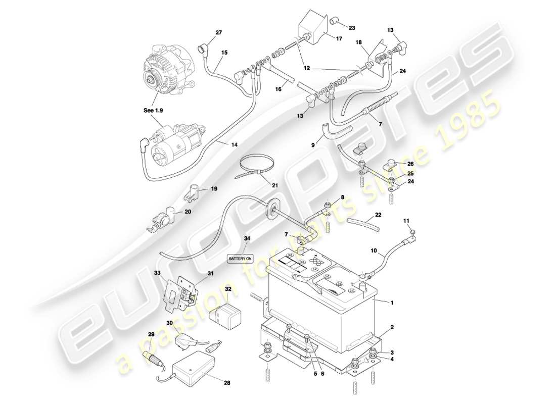 a part diagram from the aston martin db7 parts catalogue