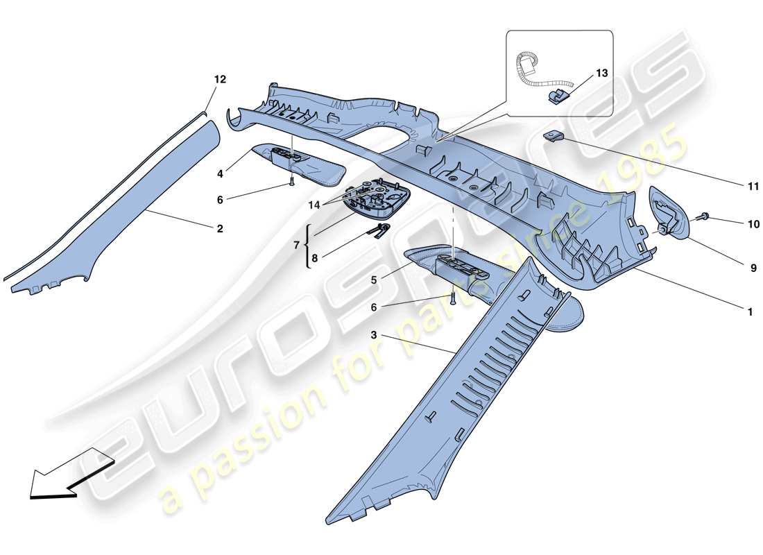 a part diagram from the ferrari california t (usa) parts catalogue