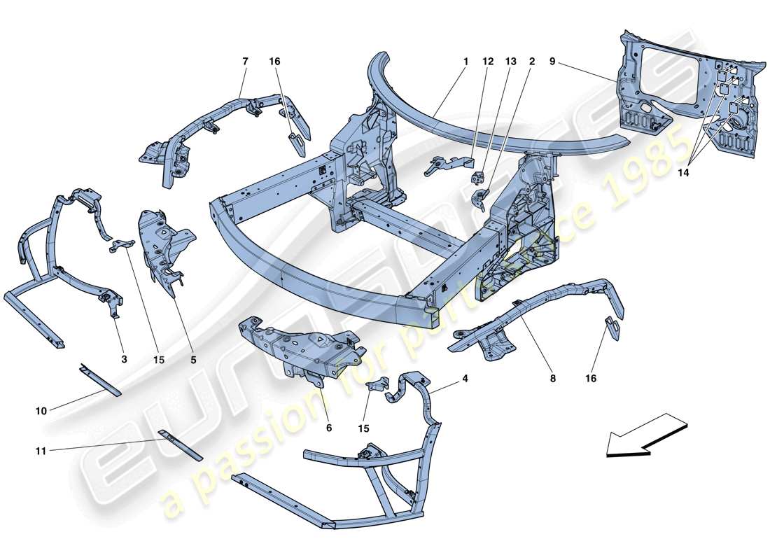 a part diagram from the Ferrari 458 Speciale (Europe) parts catalogue