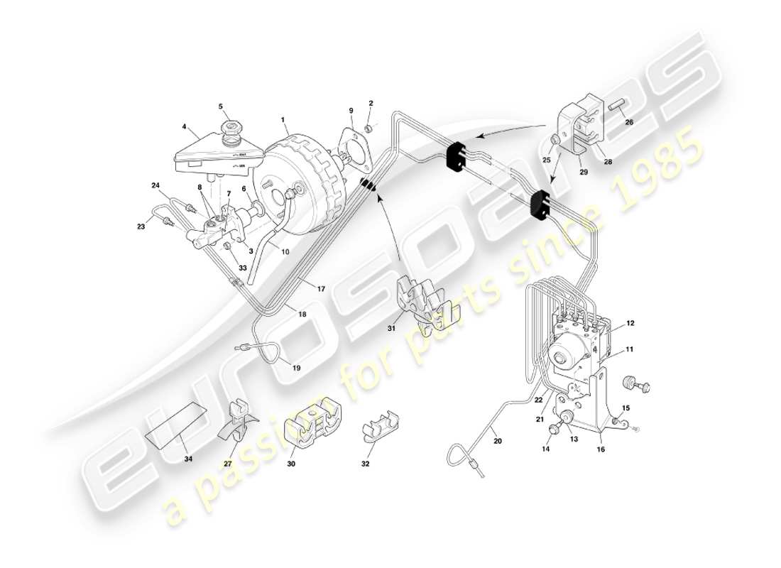 a part diagram from the aston martin db7 vantage (1999) parts catalogue