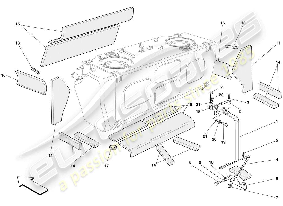 a part diagram from the ferrari 612 scaglietti (rhd) parts catalogue