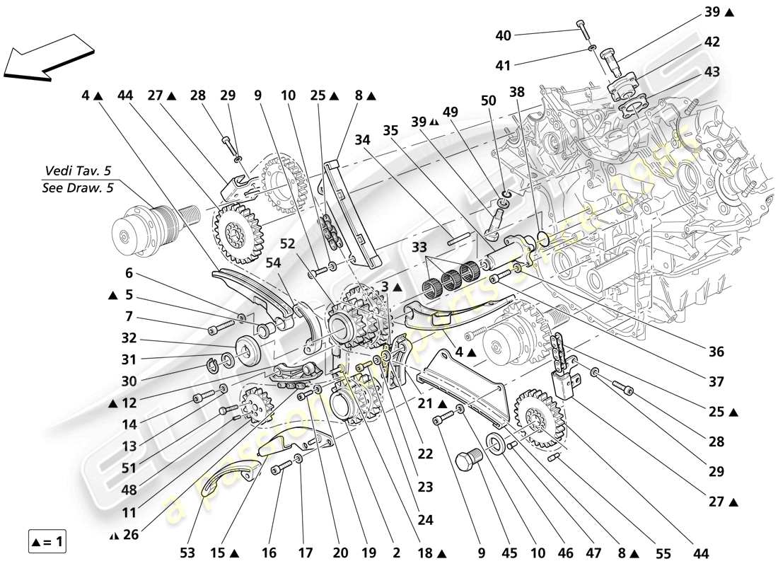 a part diagram from the maserati 4200 parts catalogue