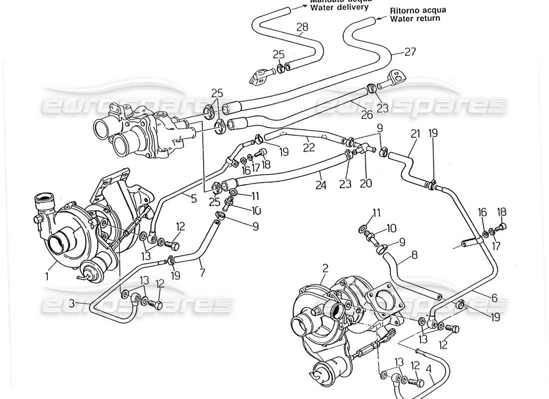 a part diagram from the maserati 2.24v parts catalogue