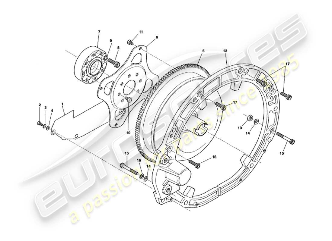 a part diagram from the aston martin v8 volante (1999) parts catalogue