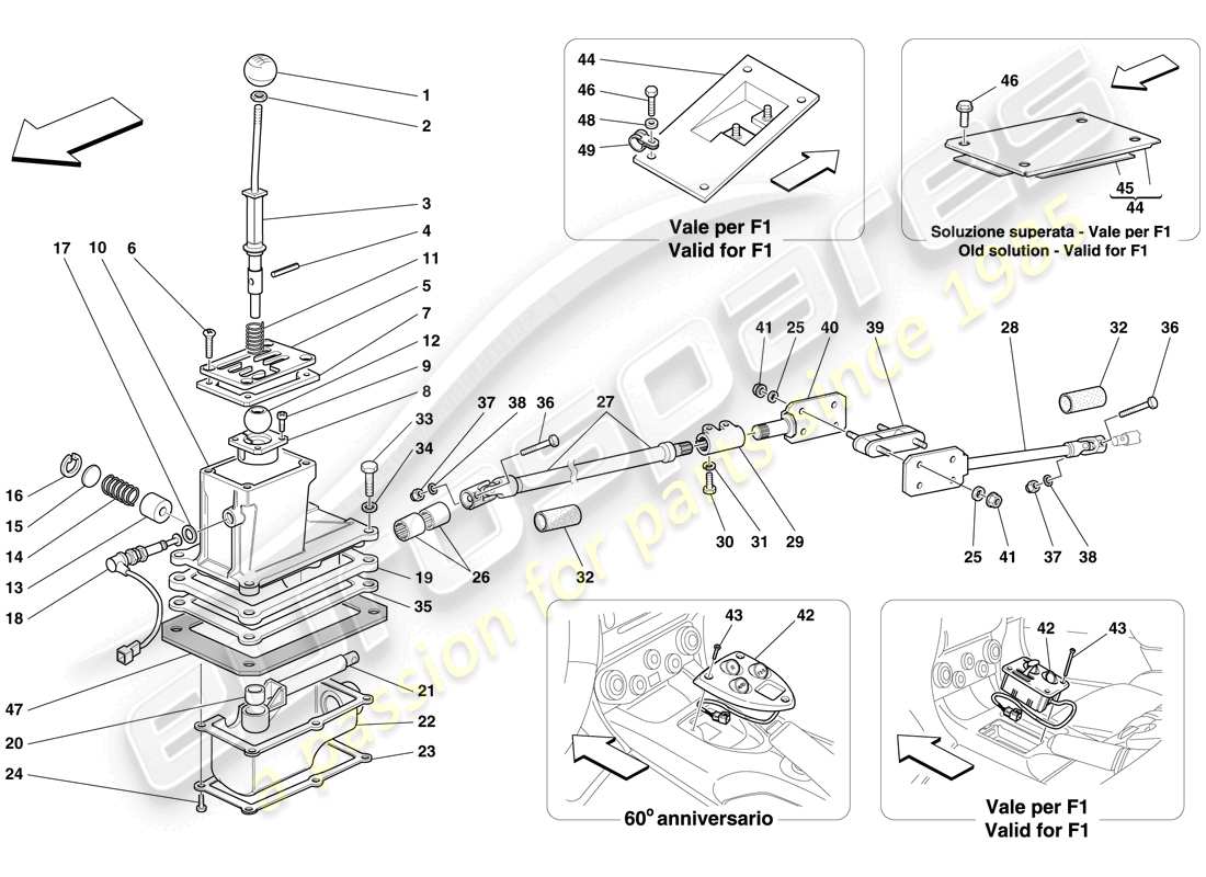 a part diagram from the ferrari 612 scaglietti (rhd) parts catalogue