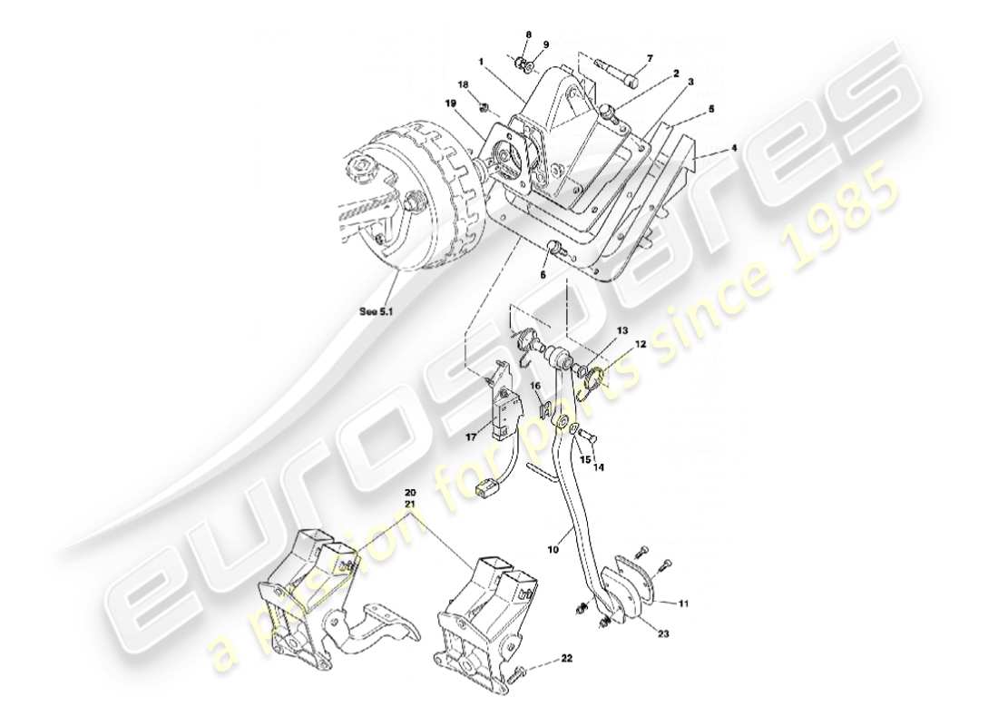 a part diagram from the aston martin vanquish (2007) parts catalogue