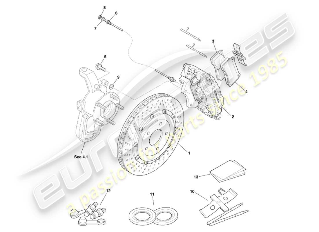 a part diagram from the aston martin db7 parts catalogue