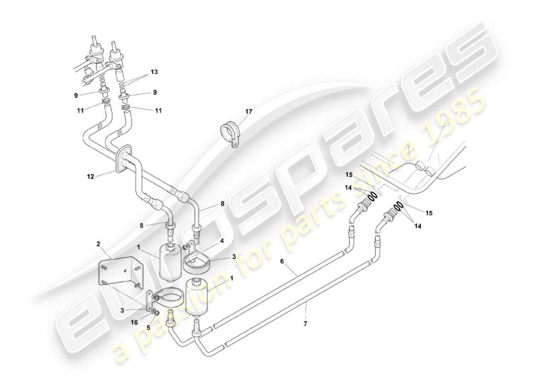 a part diagram from the aston martin db7 parts catalogue