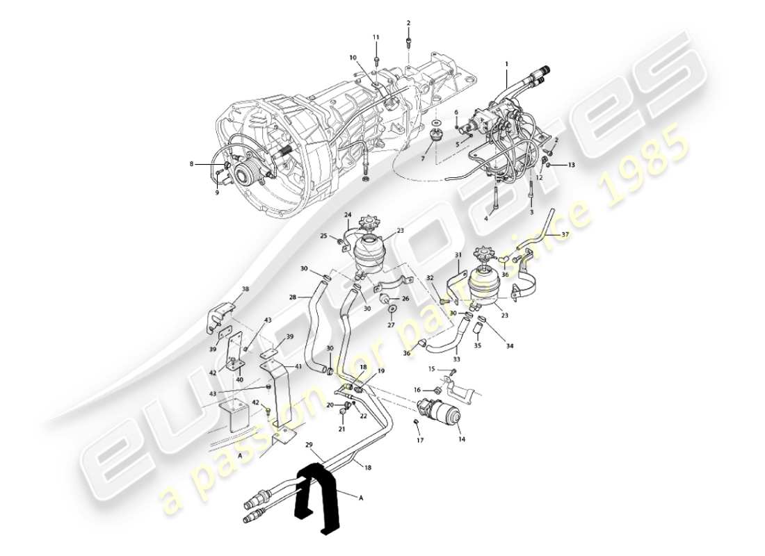 a part diagram from the aston martin vanquish (2003) parts catalogue