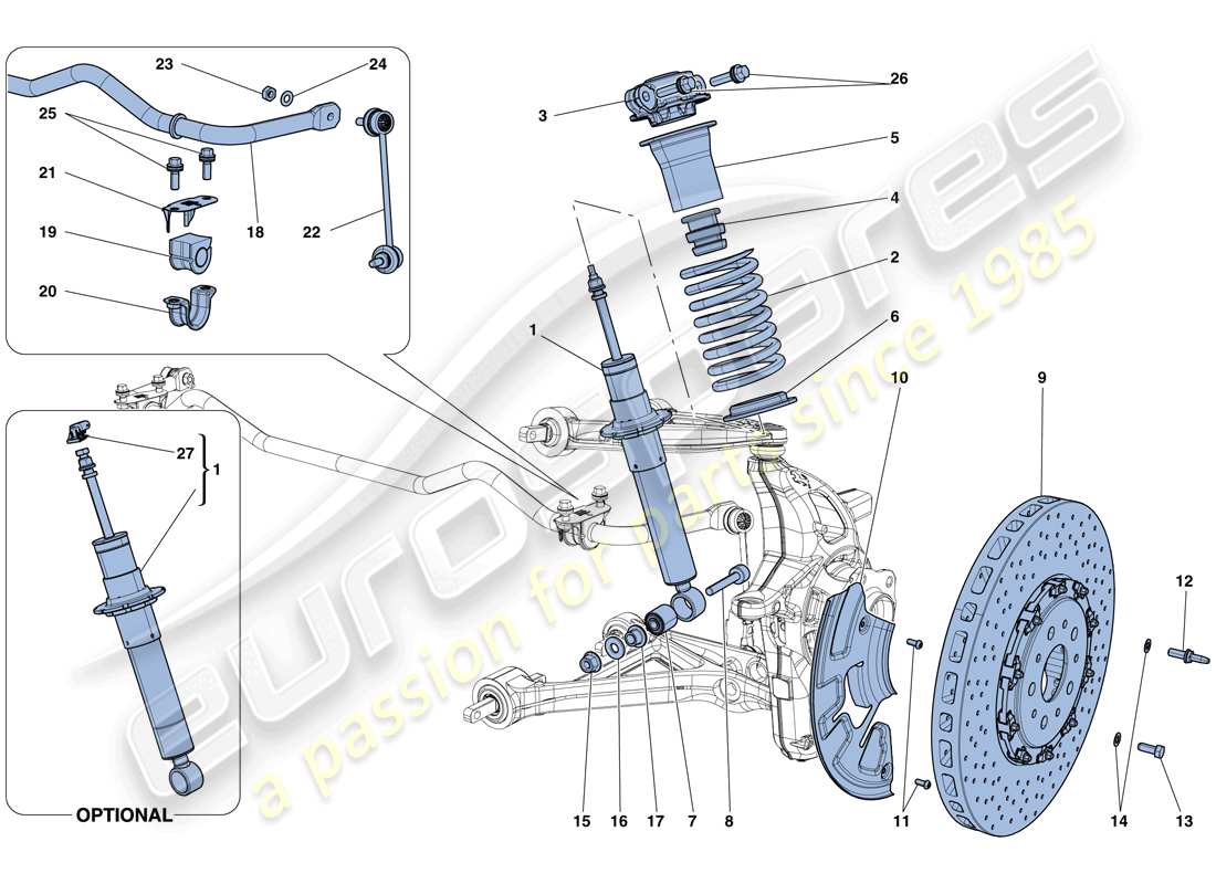 a part diagram from the Ferrari California T (RHD) parts catalogue