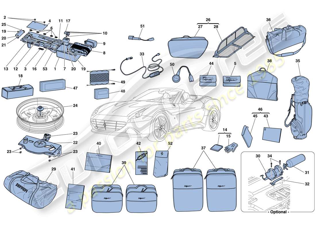a part diagram from the ferrari california t (usa) parts catalogue