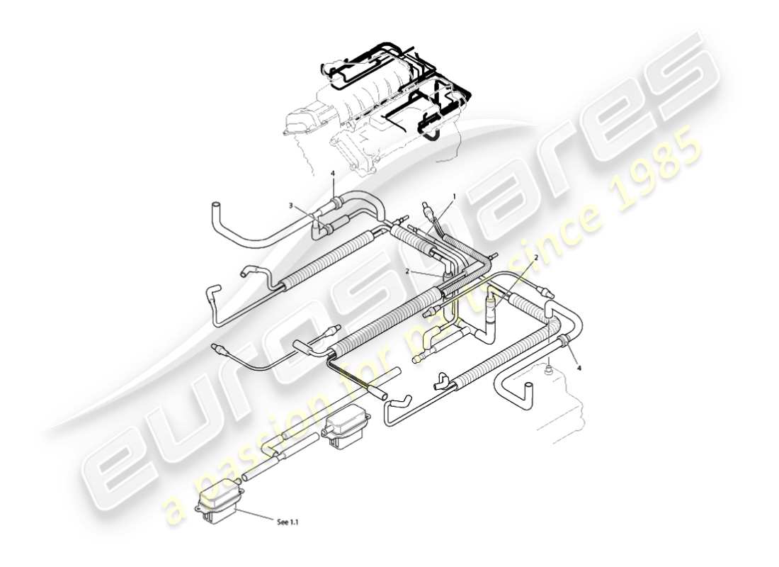 a part diagram from the aston martin vanquish (2005) parts catalogue
