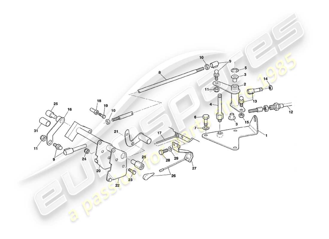 a part diagram from the aston martin v8 coupe parts catalogue