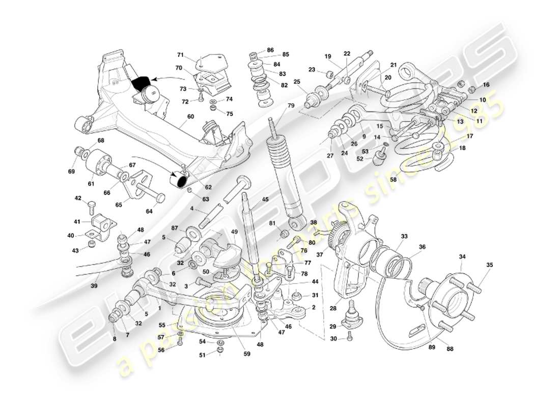 a part diagram from the aston martin db7 vantage (2003) parts catalogue