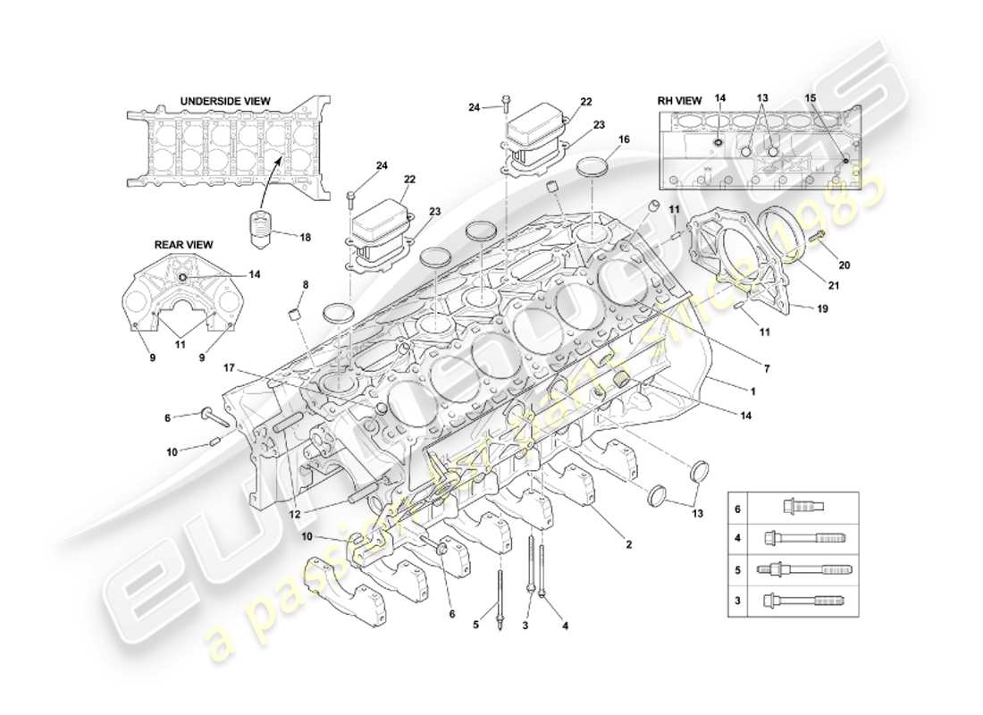 a part diagram from the aston martin db7 parts catalogue