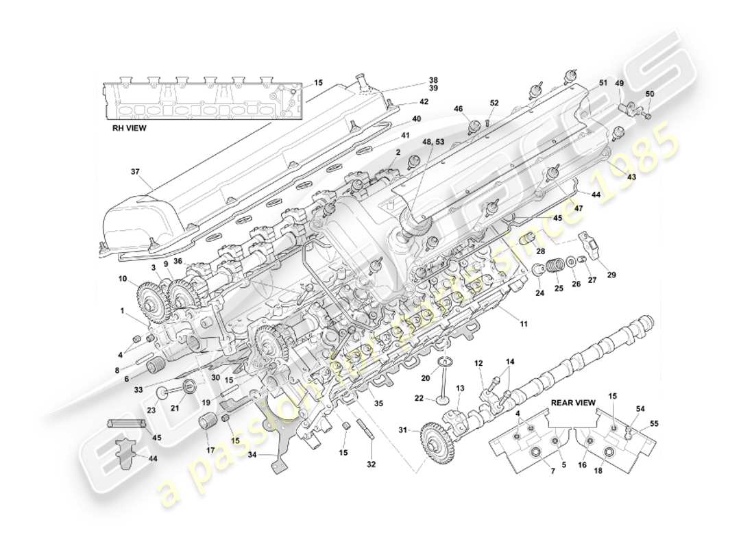 a part diagram from the aston martin db7 parts catalogue