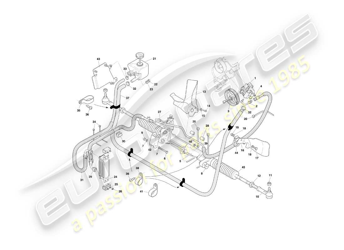 a part diagram from the aston martin db7 parts catalogue