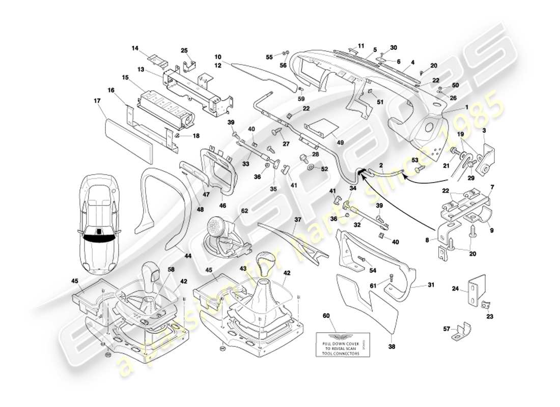 a part diagram from the aston martin db7 parts catalogue