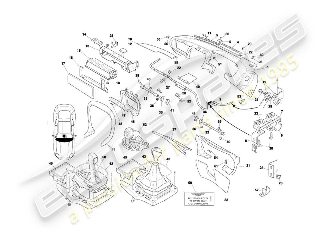a part diagram from the aston martin db7 parts catalogue