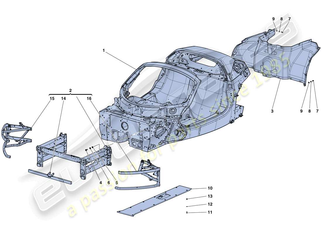 a part diagram from the ferrari laferrari aperta (usa) parts catalogue