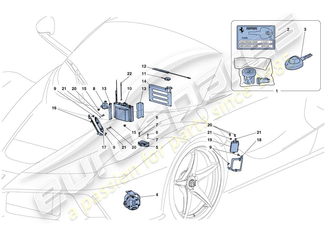 a part diagram from the ferrari laferrari aperta (europe) parts catalogue