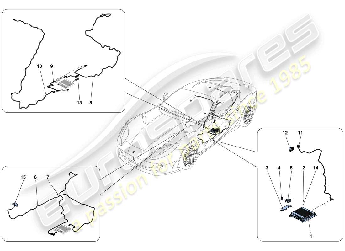 a part diagram from the ferrari 812 superfast (europe) parts catalogue