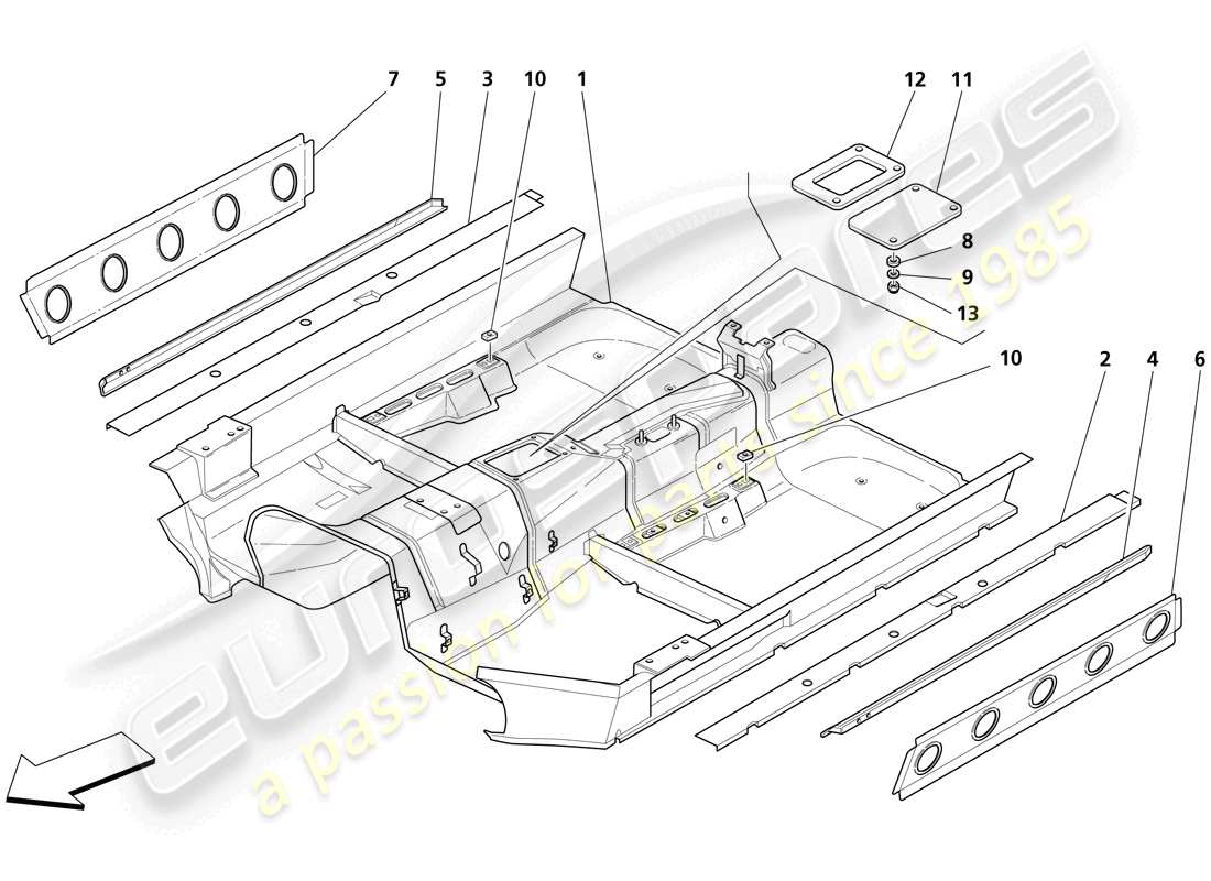 a part diagram from the maserati 4200 parts catalogue
