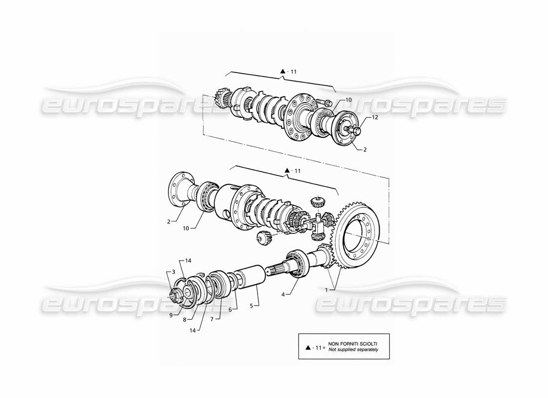 a part diagram from the maserati ghibli 2.8 gt (variante) parts catalogue